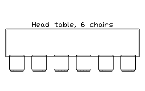 Aperçu du symbole Head table, 6 chairs, bloc EVT_HEAD_TABLE_6