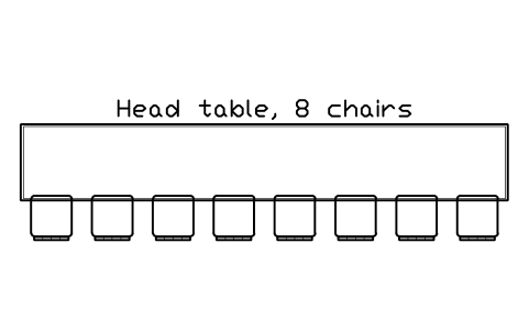 Aperçu du symbole Head table, 8 chairs, bloc EVT_HEAD_TABLE_8