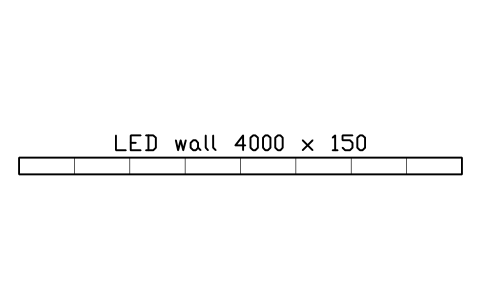 Aperçu du symbole LED wall 4000 x 150, bloc EVT_LED_WALL_4000