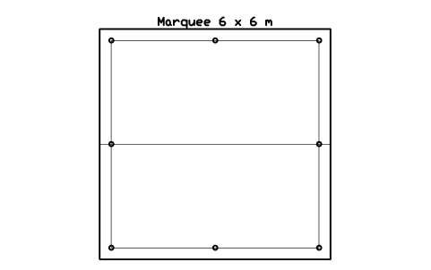 Aperçu du symbole Marquee 6 x 6 m, bloc EVT_MARQUEE_6X6