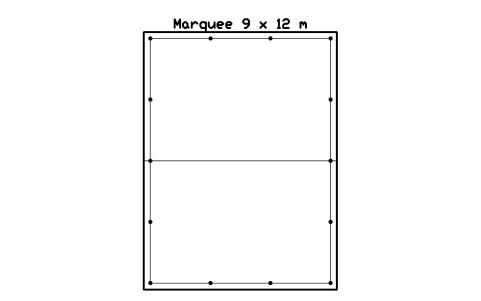 Aperçu du symbole Marquee 9 x 12 m, bloc EVT_MARQUEE_9X12
