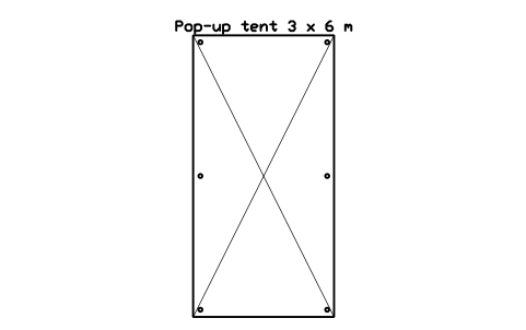 Aperçu du symbole Pop-up tent 3 x 6 m, bloc EVT_POPUP_3X6