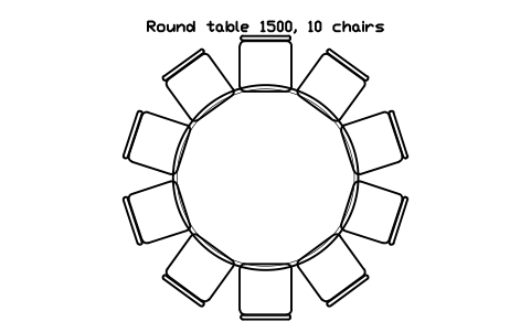 Aperçu du symbole Round table 1500, 10 chairs, bloc EVT_ROUND_1500_10
