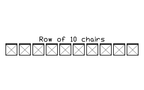 Aperçu du symbole Row of 10 chairs, bloc EVT_ROW_10