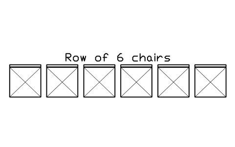 Aperçu du symbole Row of 6 chairs, bloc EVT_ROW_6