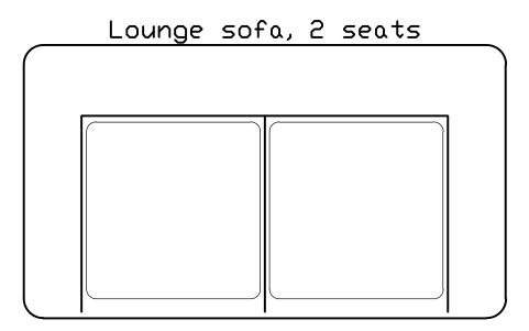 Aperçu du symbole Lounge sofa, 2 seats, bloc EVT_SOFA_2