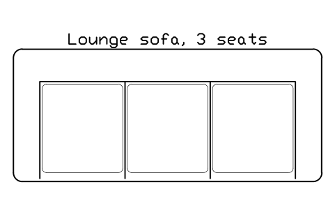 Aperçu du symbole Lounge sofa, 3 seats, bloc EVT_SOFA_3