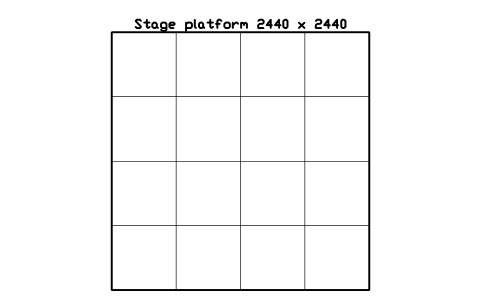 Aperçu du symbole Stage platform 2440 x 2440, bloc EVT_STAGE_2440