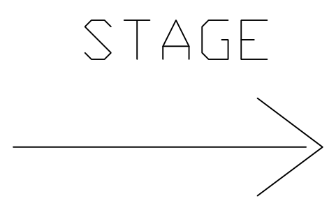 Aperçu du symbole Stage front arrow, bloc EVT_STAGE_FRONT