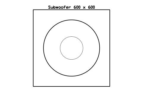 Aperçu du symbole Subwoofer 600 x 600, bloc EVT_SUBWOOFER