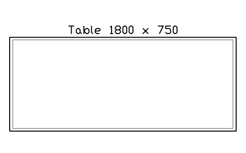 Aperçu du symbole Table 1800 x 750, bloc EVT_TABLE_1800X750