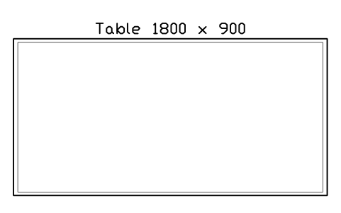 Aperçu du symbole Table 1800 x 900, bloc EVT_TABLE_1800X900