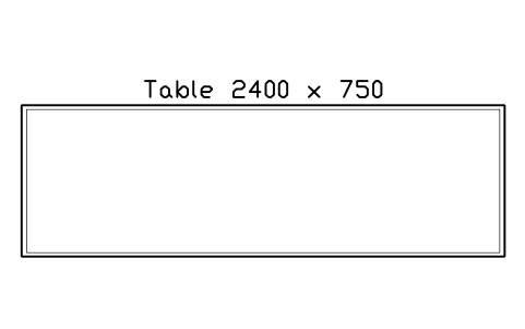 Aperçu du symbole Table 2400 x 750, bloc EVT_TABLE_2400X750