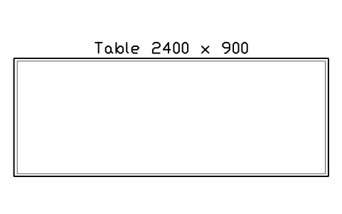 Aperçu du symbole Table 2400 x 900, bloc EVT_TABLE_2400X900
