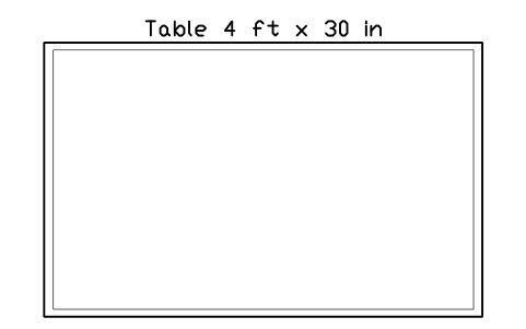 Aperçu du symbole Table 4 ft x 30 in, bloc EVT_TABLE_4FT_30IN