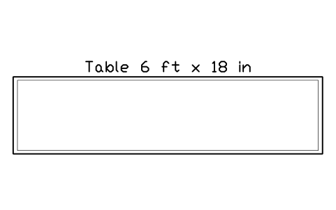 Aperçu du symbole Table 6 ft x 18 in, bloc EVT_TABLE_6FT_18IN