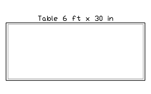 Aperçu du symbole Table 6 ft x 30 in, bloc EVT_TABLE_6FT_30IN