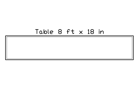 Aperçu du symbole Table 8 ft x 18 in, bloc EVT_TABLE_8FT_18IN
