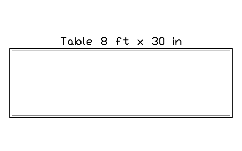 Aperçu du symbole Table 8 ft x 30 in, bloc EVT_TABLE_8FT_30IN
