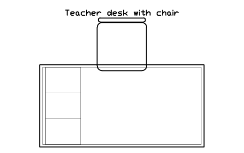 Aperçu du symbole Teacher desk with chair, bloc EVT_TEACHER_DESK
