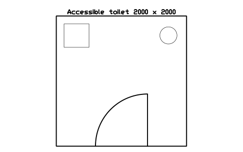 Aperçu du symbole Accessible toilet 2000 x 2000, bloc EVT_TOILET_ACCESSIBLE