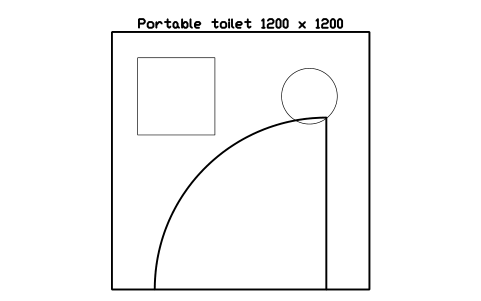 Aperçu du symbole Portable toilet 1200 x 1200, bloc EVT_TOILET_PORTABLE