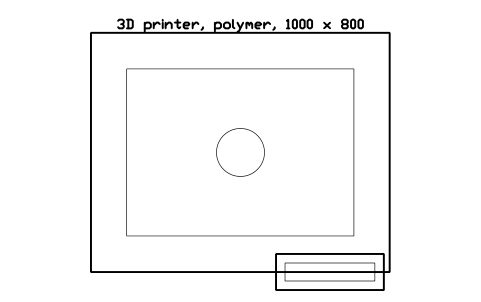 Vista previa del símbolo 3D printer, polymer, 1000 x 800, bloque FPL_3D_PRINTER
