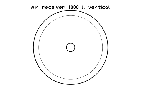 Vista previa del símbolo Air receiver 1000 l, vertical, bloque FPL_AIR_RECEIVER_1