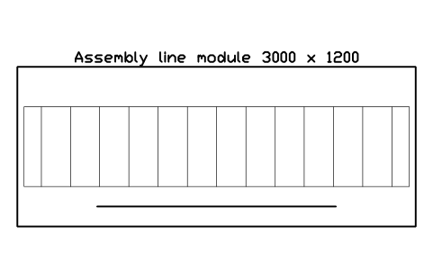 Vista previa del símbolo Assembly line module 3000 x 1200, bloque FPL_ASSY_LINE_MOD