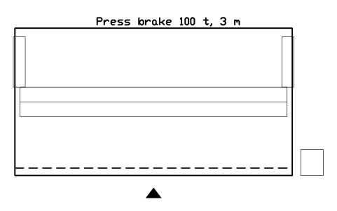 Vista previa del símbolo Press brake 100 t, 3 m, bloque FPL_BRAKE_100T