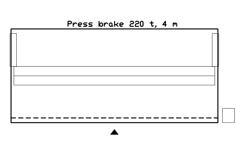Vista previa del símbolo Press brake 220 t, 4 m, bloque FPL_BRAKE_220T