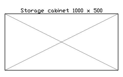 Vista previa del símbolo Storage cabinet 1000 x 500, bloque FPL_CABINET_STORE