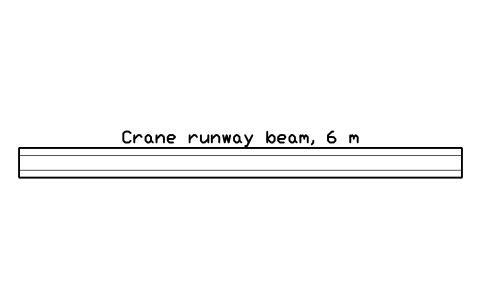Vista previa del símbolo Crane runway beam, 6 m, bloque FPL_CRANE_RUNWAY