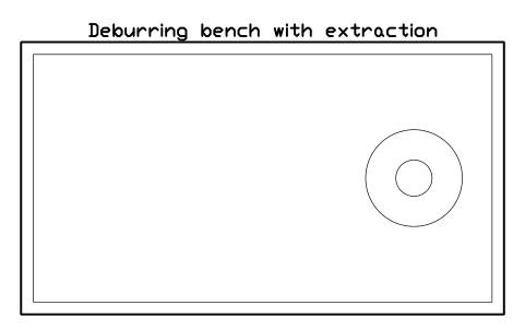 Vista previa del símbolo Deburring bench with extraction, bloque FPL_DEBURR_BENCH