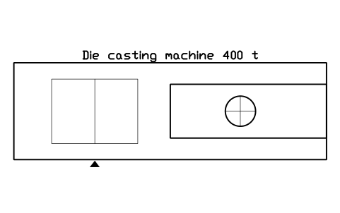 Vista previa del símbolo Die casting machine 400 t, bloque FPL_DIE_CAST_400