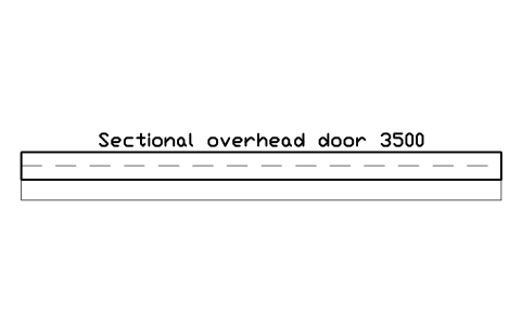 Vista previa del símbolo Sectional overhead door 3500, bloque FPL_DOOR_SECTIONAL