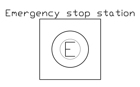 Vista previa del símbolo Emergency stop station, bloque FPL_ESTOP