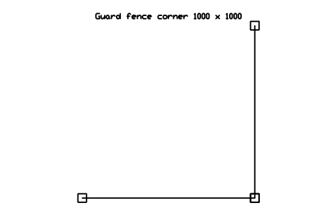 Vista previa del símbolo Guard fence corner 1000 x 1000, bloque FPL_FENCE_CORNER