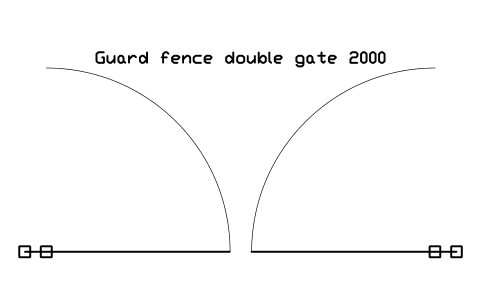 Vista previa del símbolo Guard fence double gate 2000, bloque FPL_FENCE_DOOR_D