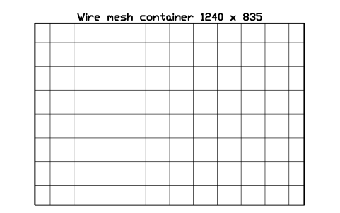 Vista previa del símbolo Wire mesh container 1240 x 835, bloque FPL_GRID_BOX