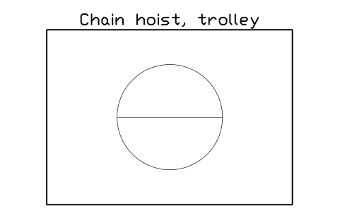 Vista previa del símbolo Chain hoist, trolley, bloque FPL_HOIST_CHAIN