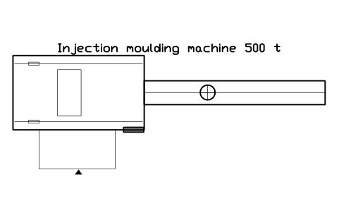 Vista previa del símbolo Injection moulding machine 500 t, bloque FPL_INJ_500T