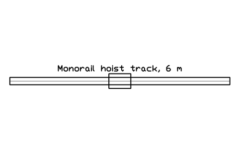 Vista previa del símbolo Monorail hoist track, 6 m, bloque FPL_MONORAIL
