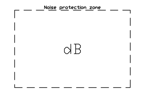 Vista previa del símbolo Noise protection zone, bloque FPL_NOISE_ZONE
