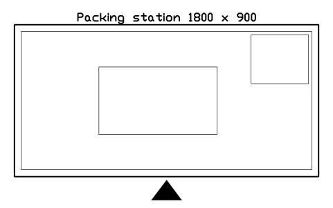 Vista previa del símbolo Packing station 1800 x 900, bloque FPL_PACK_STATION