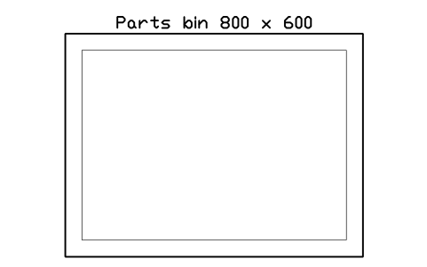 Vista previa del símbolo Parts bin 800 x 600, bloque FPL_PARTS_BIN_L