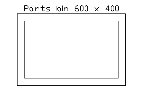 Vista previa del símbolo Parts bin 600 x 400, bloque FPL_PARTS_BIN_S
