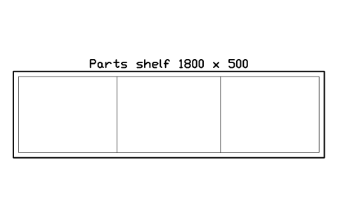 Vista previa del símbolo Parts shelf 1800 x 500, bloque FPL_PARTS_SHELF