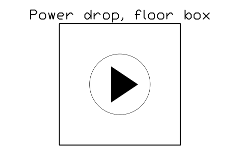 Vista previa del símbolo Power drop, floor box, bloque FPL_POWER_DROP