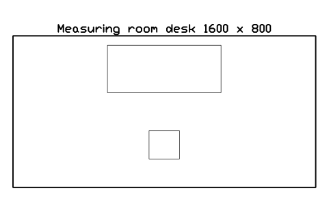 Vista previa del símbolo Measuring room desk 1600 x 800, bloque FPL_QC_ROOM_PANEL